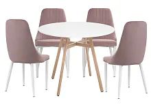 Обеденная группа Ада white / light purple 579115 Woodville на 1 , основание в стиле современный 