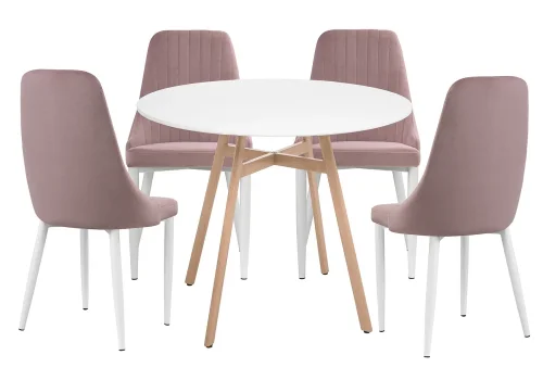 Обеденная группа Ада white / light purple 579115 Woodville на 1 , основание в стиле современный 