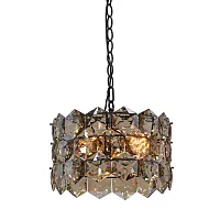 Люстра подвесная V5286-1/6 Vitaluce янтарная на 6 ламп, основание чёрное в стиле современный классический Люстра подвесная V5286-1/6 Vitaluce янтарная на 6 ламп, основание чёрное в стиле современный классический