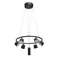 Светильник подвесной LED Гэлэкси 632015106 MW-Light чёрный 6 ламп, основание чёрное в стиле современный хай-тек 
