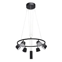 Светильник подвесной LED Гэлэкси 632015106 MW-Light чёрный на 6 ламп, основание чёрное в стиле хай-тек современный 
