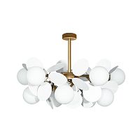 Люстра на штанге Матиз (Matisse) 10008/10 white LOFT IT белая разноцветная на 10 ламп, основание золотое в стиле современный шар Люстра на штанге Матиз (Matisse) 10008/10 white LOFT IT белая разноцветная на 10 ламп, основание золотое в стиле современный шар