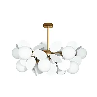 Люстра на штанге Матиз (Matisse) 10008/10 white LOFT IT белая разноцветная на 10 ламп, основание золотое в стиле современный шар Люстра на штанге Матиз (Matisse) 10008/10 white LOFT IT белая разноцветная на 10 ламп, основание золотое в стиле современный шар