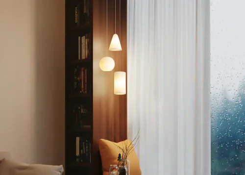 Светильник подвесной Pietre FR5592PL-01BS2 Freya белый на 1 лампу, основание белое в стиле современный фото 9