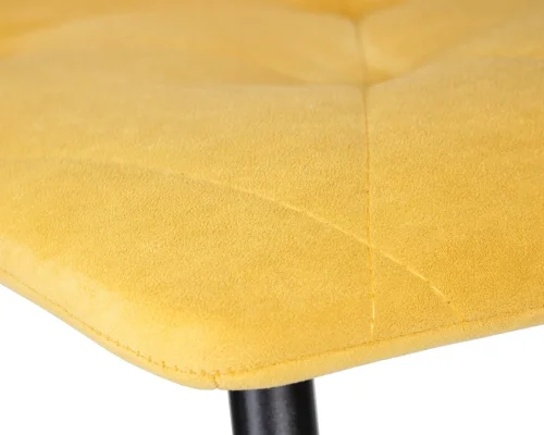 Стул обеденный  006 DOBRIN CHILLY ROMBO, цвет сиденья горчичный Simple 15, цвет основания черный Dobrin, жёлтый песочный/велюр, ножки/металл/чёрный, размеры - ****460*550 фото 8