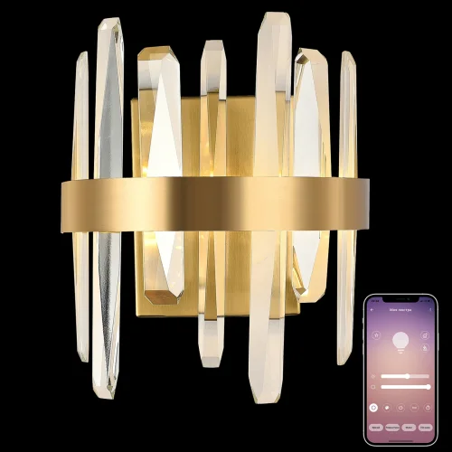 Бра LED LAMPS 81116/1W Natali Kovaltseva прозрачный на 1 лампа, основание золотое в стиле современный 
