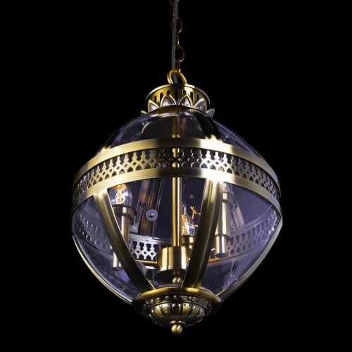 Светильник подвесной Lantern Residential LOFT3043-BR LOFT IT прозрачный 3 лампы, основание бронзовое в стиле лофт  фото 4