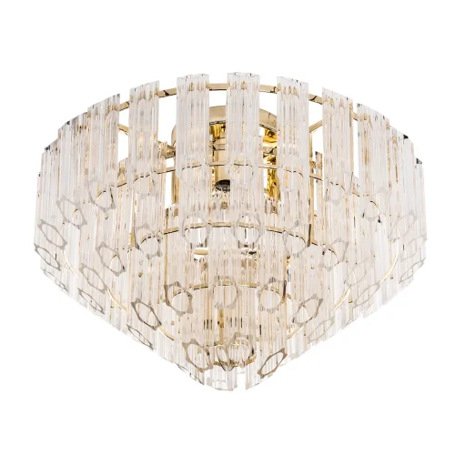 Люстра потолочная Jastin A2848PL-5GO Arte Lamp прозрачная на 5 ламп, основание золотое в стиле классический 