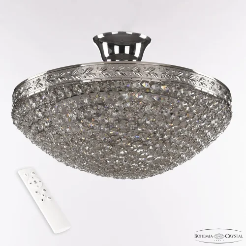 Люстра потолочная LED с пультом 19321/35IV/LED-DIM Ni Bohemia Ivele Crystal прозрачная на 1 лампа, основание никель в стиле классический sp