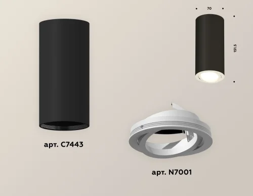 Светильник накладной XS7443001 Ambrella light чёрный 1 лампа, основание чёрное в стиле хай-тек современный круглый фото 3