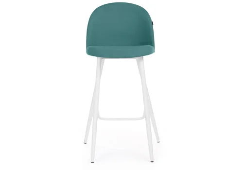 Барный стул Сондре бирюзовый / белый 464891 Woodville, зелёный/велюр, ножки/металл/белый, размеры - ****500*600 фото 2