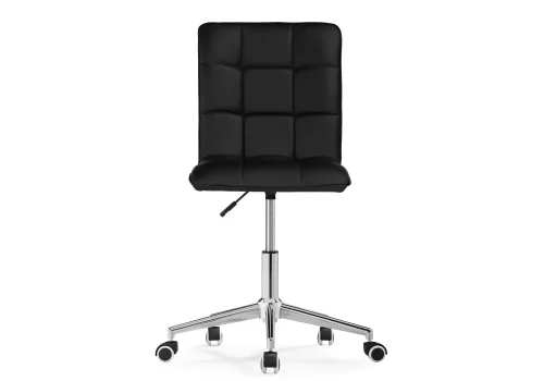 Компьютерное кресло Квадро экокожа чёрная / хром 539656 Woodville, чёрный/искусственная кожа, ножки/металл/хром, размеры - *960***420*570 фото 3