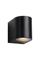 Настенный светильник Zora-Led 22861/05/30 Lucide уличный IP44 чёрный 1 лампа, плафон чёрный в стиле современный GU10