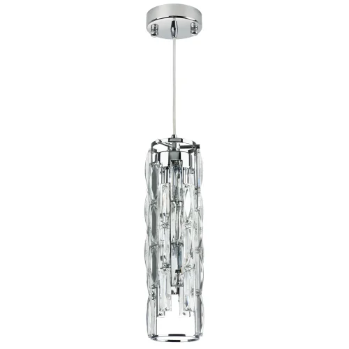 Светильник подвесной Limpio 722030 Lightstar прозрачный на 4 лампы, основание хром в стиле арт-деко 