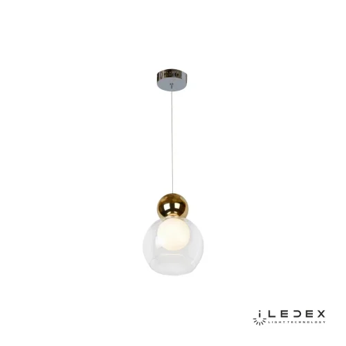 Светильник подвесной LED Blossom C4476-1 GL iLedex золотой прозрачный 1 лампа, основание хром в стиле современный хай-тек шар фото 3