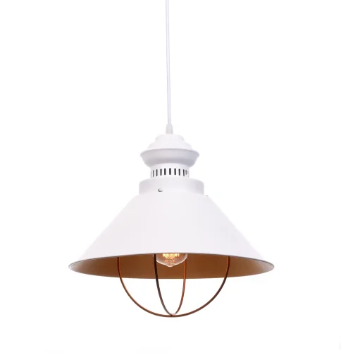 Светильник подвесной лофт Kugar LDP 7930-1 WT Lumina Deco белый 1 лампа, основание белое в стиле лофт 