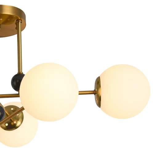 Люстра потолочная ALTO II 91006/6C GOLD Natali Kovaltseva белая на 6 ламп, основание золотое в стиле современный шар фото 2