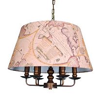 Люстра подвесная  Mappa 1122-6P Favourite бежевая на 6 ламп, основание коричневое в стиле кантри 