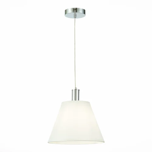 Светильник подвесной Monza SLE111303-01 Evoluce белый 1 лампа, основание хром в стиле современный 