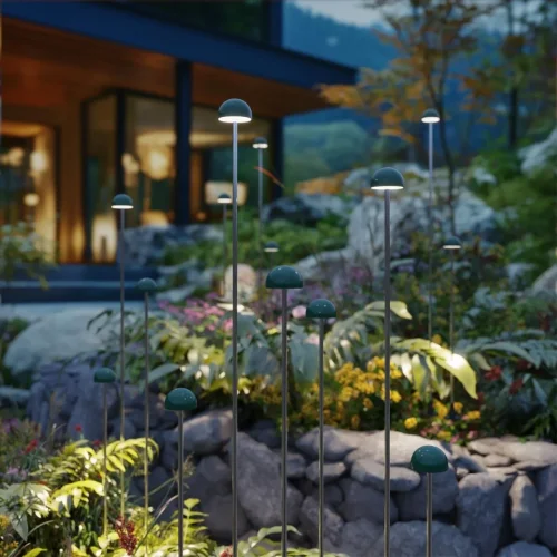 Ландшафтный светильник LED Verde 7122/4GLA Odeon Light уличный IP65 чёрный серый на 1 лампу, плафон зелёный в стиле хай-тек LED фото 2