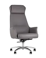 Кресло руководителя TopChairs Viking, серое УТ000002059 Stool Group, серый/экокожа, ножки/металл/хром, размеры - ****700*740
