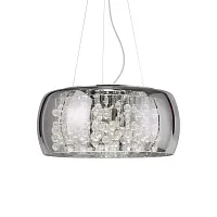 Светильник подвесной AUDI-80 SP8 FUME' Ideal Lux серый прозрачный 8 ламп, основание хром в стиле современный 