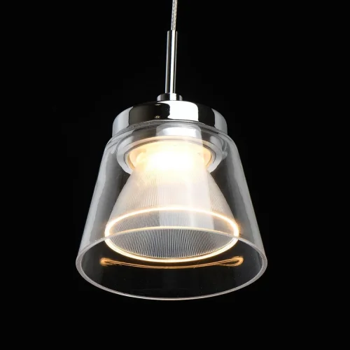 Светильник подвесной LED Торес 110011001 DeMarkt прозрачный 1 лампа, основание хром в стиле хай-тек  фото 5
