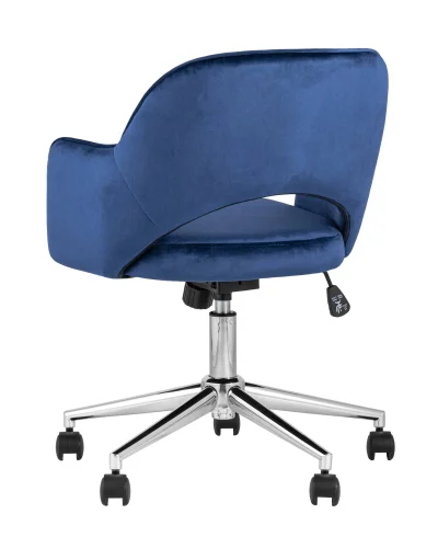 Кресло офисное Кларк, велюр, синий УТ000005057 Stool Group, синий/велюр, ножки/металл/хром, размеры - ****540*590 фото 5