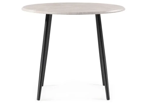Деревянный стол Абилин 90х76 мрамор светло-серый / черный матовый 507215 Woodville столешница серая мрамор из мдф фото 5