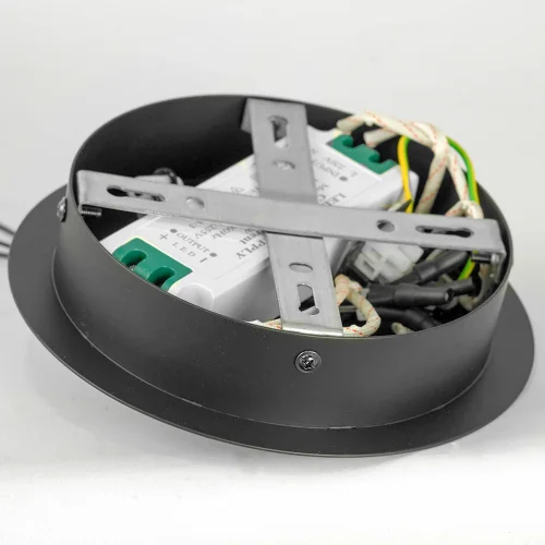 Люстра подвесная LED Kimble LSP-7419 Lussole белая чёрная на 8 ламп, основание чёрное в стиле хай-тек современный кольца фото 4