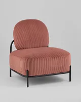 Кресло Стоун велюр рельефный коралловый УТ000039987 Stool Group, розовый/велюр, ножки/металл/чёрный, размеры - *780***710*680мм