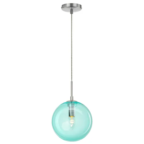 Светильник подвесной Томми CL102627 Citilux голубой 1 лампа, основание матовое хром в стиле современный шар