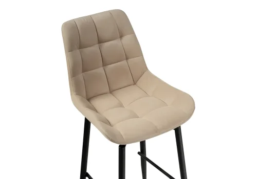 Полубарный стул Алст К крутящийся бежевый / черный 502281 Woodville, бежевый/велюр, ножки/металл/чёрный, размеры - ****500*580 фото 6