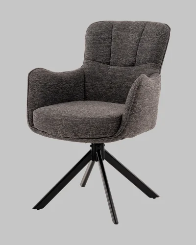 Стул обеденный Eima,  тёмно-серый УТ000040784 Stool Group, тёмно-серый/рогожка, ножки/металл/чёрный, размеры - *860**** фото 3