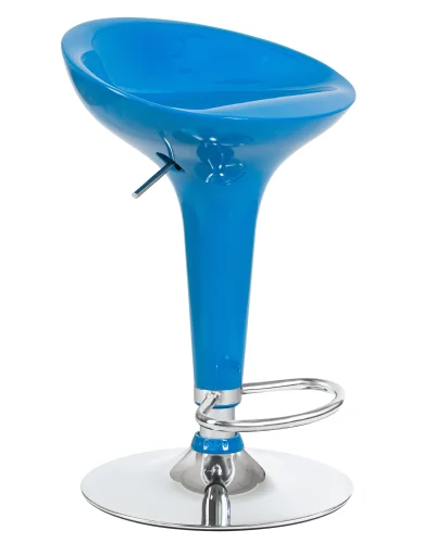 Стул барный 1004-LM BOMBA,  цвет сиденья голубой, цвет основания хром Dobrin, голубой/, ножки/металл/хром, размеры - 660*880***430*360 фото 2