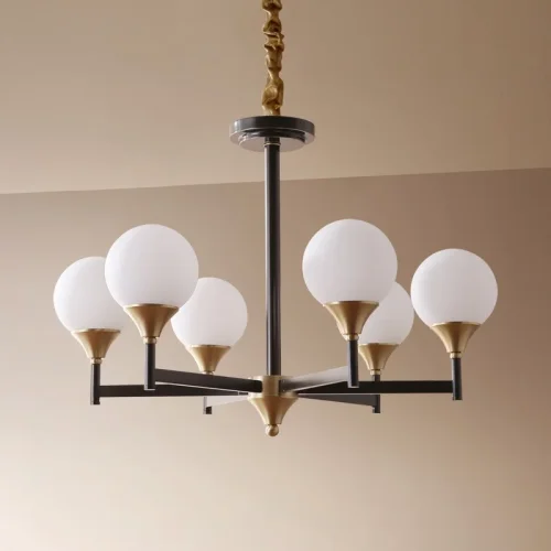 Люстра подвесная ERA 6 140659-26 ImperiumLoft белая на 6 ламп, основание латунь в стиле современный фото 2