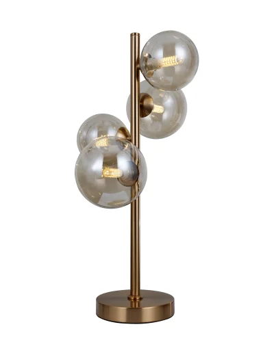 Настольная лампа Molly V10791-4T Moderli янтарная 4 лампы, основание золотое металл в стиле современный молекула шар фото 2