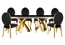 Обеденная группа Иге black / gold 599467 Woodville на 1 , основание в стиле современный скандинавский 