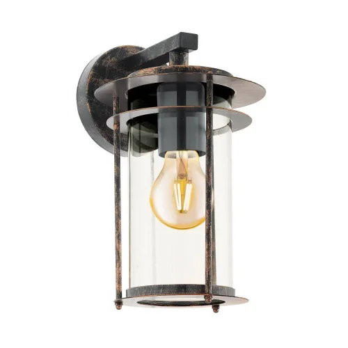 Настенный светильник VALDEO 96241 Eglo уличный IP44 медь 1 лампа, плафон прозрачный в стиле кантри классический E27