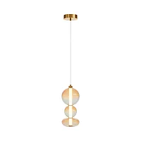 Светильник подвесной LED Futuro MOD307PL-L24BS3K Maytoni янтарный на 1 лампу, основание латунь в стиле арт-деко современный выдувное