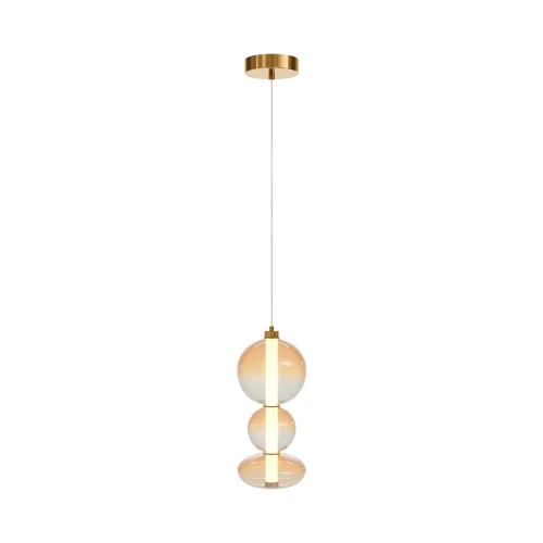 Светильник подвесной LED Futuro MOD307PL-L24BS3K Maytoni янтарный на 1 лампу, основание латунь в стиле современный арт-деко выдувное