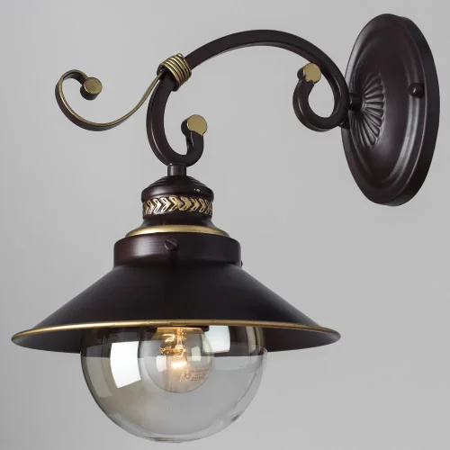 Бра Grazioso A4577AP-1CK Arte Lamp прозрачный на 1 лампа, основание коричневое в стиле кантри  фото 2