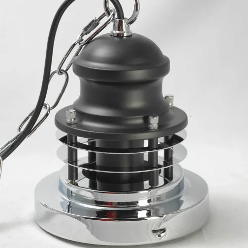 Светильник подвесной лофт Ketchikan GRLSP-8029 Lussole чёрный 1 лампа, основание хром в стиле лофт  фото 3