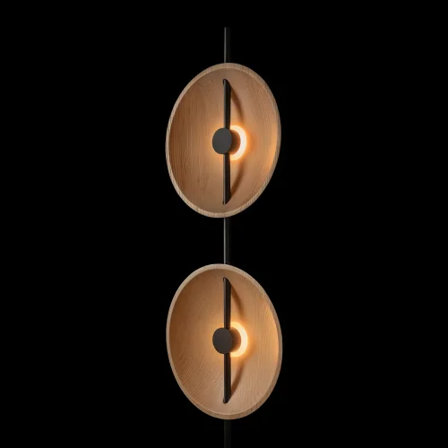 Торшер LED Wood 10451F LOFT IT коричневый на 2 лампы, основание чёрное коричневое в стиле современный лофт фото 4