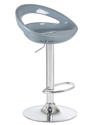 Стул барный набор 2 шт. SET-2 1010-LM DISCO, цвет сиденья серый, цвет основания хром Dobrin, /полимер, ножки/металл/хром, размеры - 790*1000***470*440 фото 3