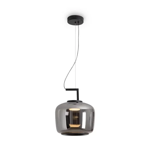 Светильник подвесной LED Clod FR6186PL-L7SM Freya серый чёрный на 1 лампу, основание чёрное в стиле современный лофт 