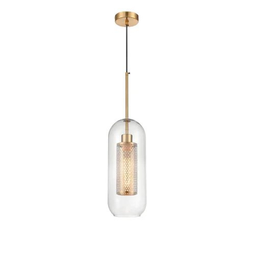 Светильник подвесной Coro VL5524P11 Vele Luce прозрачный на 1 лампу, основание латунь в стиле современный 