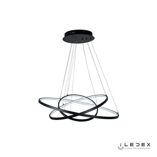 Светильник подвесной LED с пультом Axis D098-3 (800x600x400) BK iLedex чёрный 1 лампа, основание чёрное в стиле современный хай-тек с пультом кольца