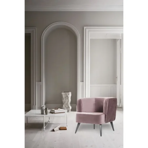 Кресло Gloria 700955 Milosh Tendence, розовый/велюр, ножки/дерево/серый, размеры - 730**800*800**мм фото 2