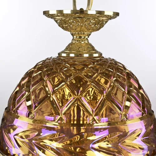 Светильник подвесной 5680/22 G Shampan/M-1F Bohemia Ivele Crystal янтарный 3 лампы, основание золотое в стиле классический  фото 4